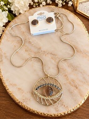 Mia Collection Evil Eye Long necklace Set